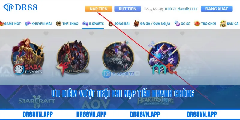 Ưu điểm vượt trội khi nạp tiền nhanh chóng